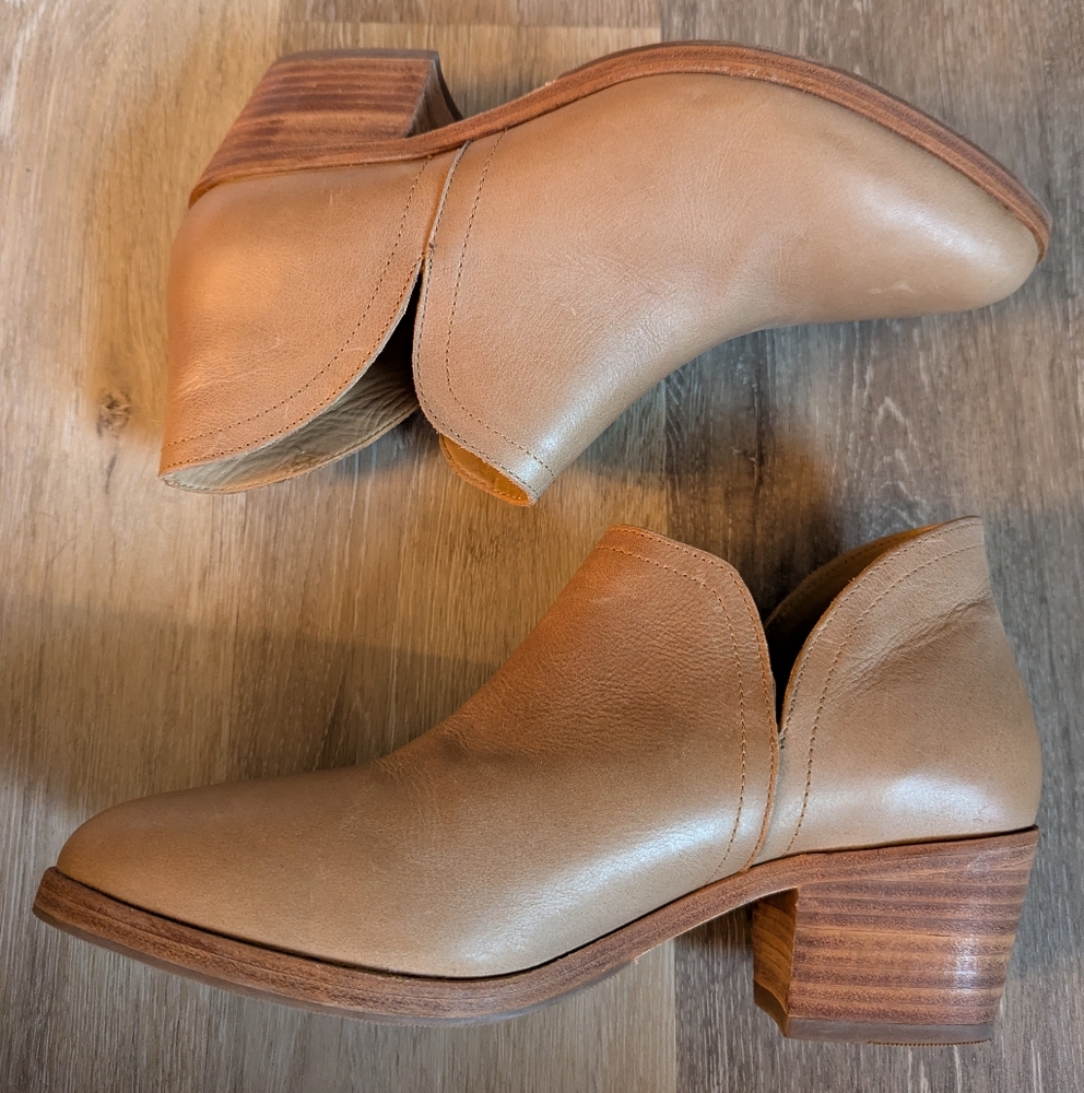 Nisolo Mia Size 8.5 Light Brown Leather Everyday Ankle Booties